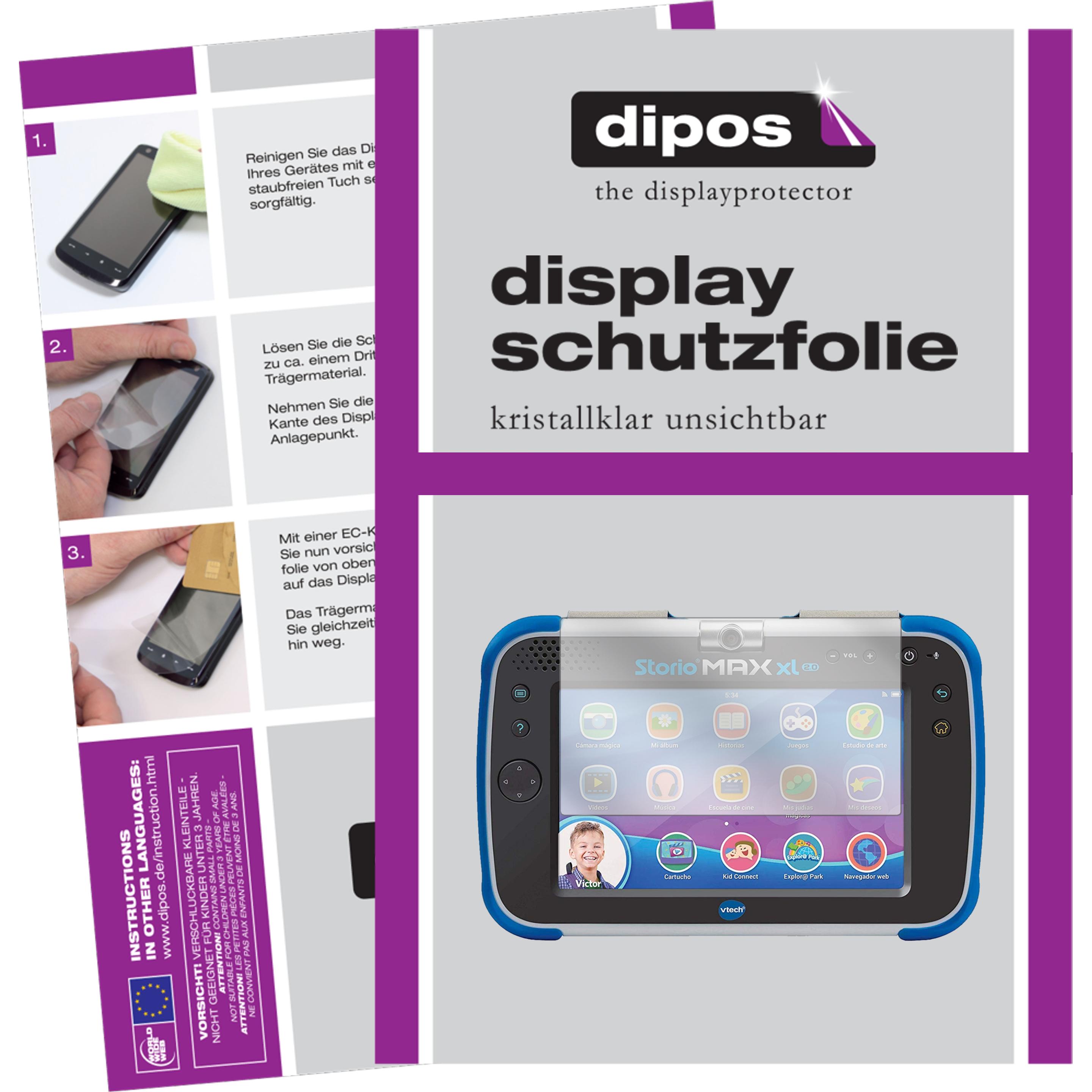 Dipos Displayschutzfolie Crystalclear (2 Stück, Storio Max XL 2.0), Tablet Schutzfolie