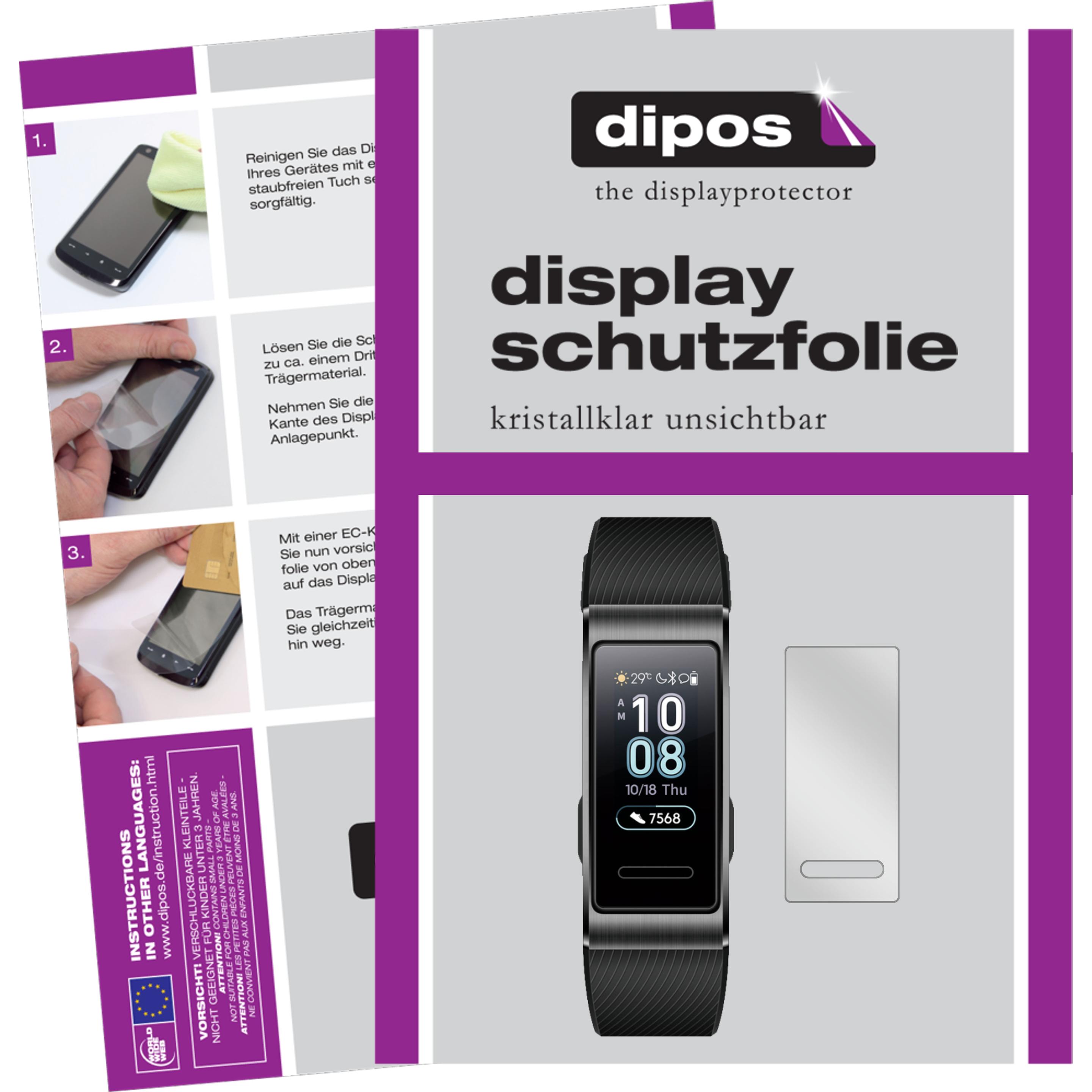 Dipos Displayschutzfolie Crystalclear, Smartwatch Schutzfolie, Transparent