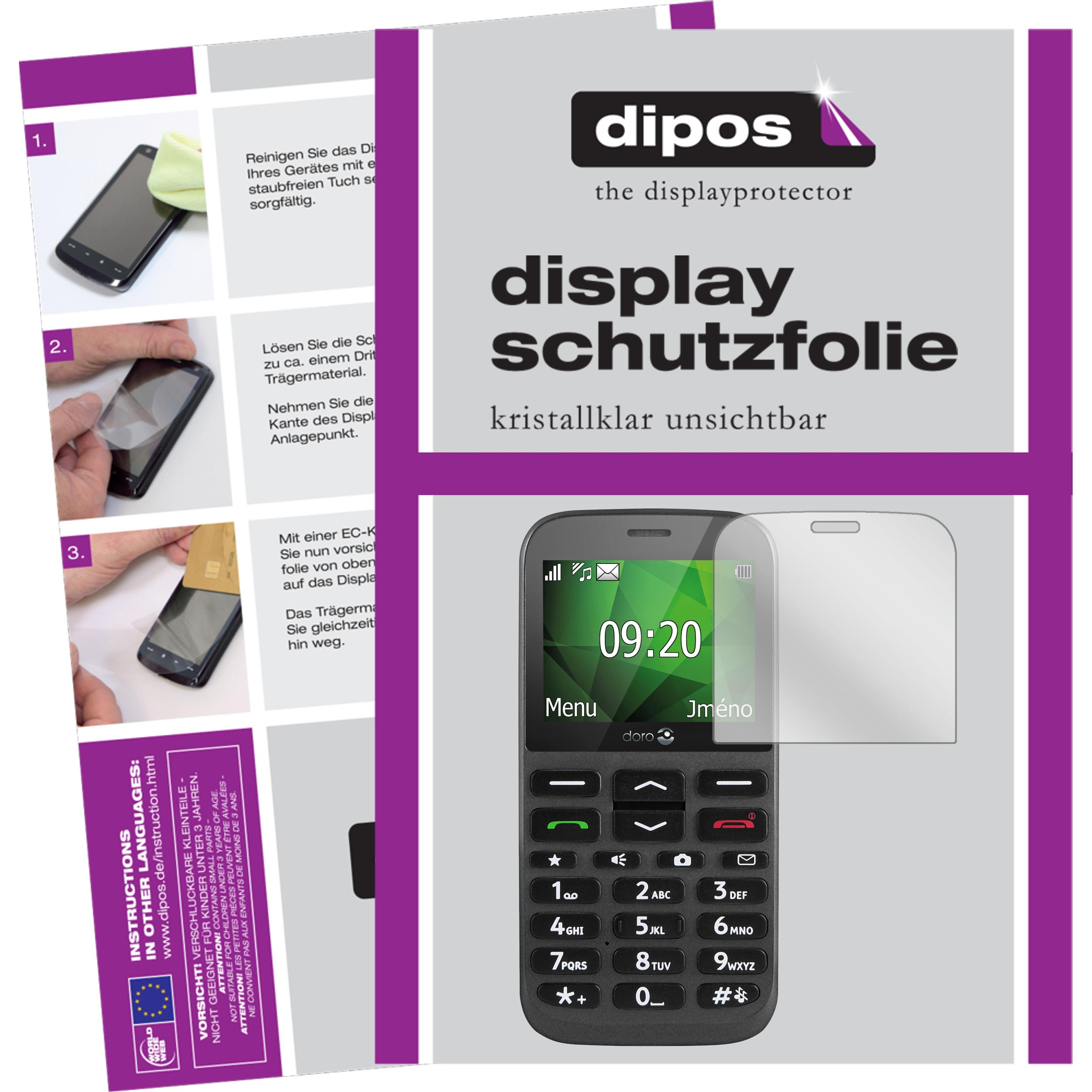 Dipos Displayschutzfolie Crystalclear (6 Stück, Doro 1370), Smartphone Schutzfolie, Transparent