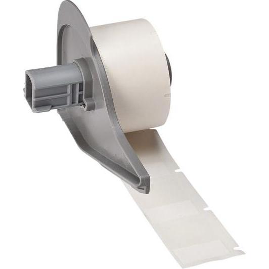 Brady, Etiketten, M7-103-417, selbstlaminierendes Vinyl, Weiss/Transparent, matt, 25.40 x 12.70(31.75) mm, für
