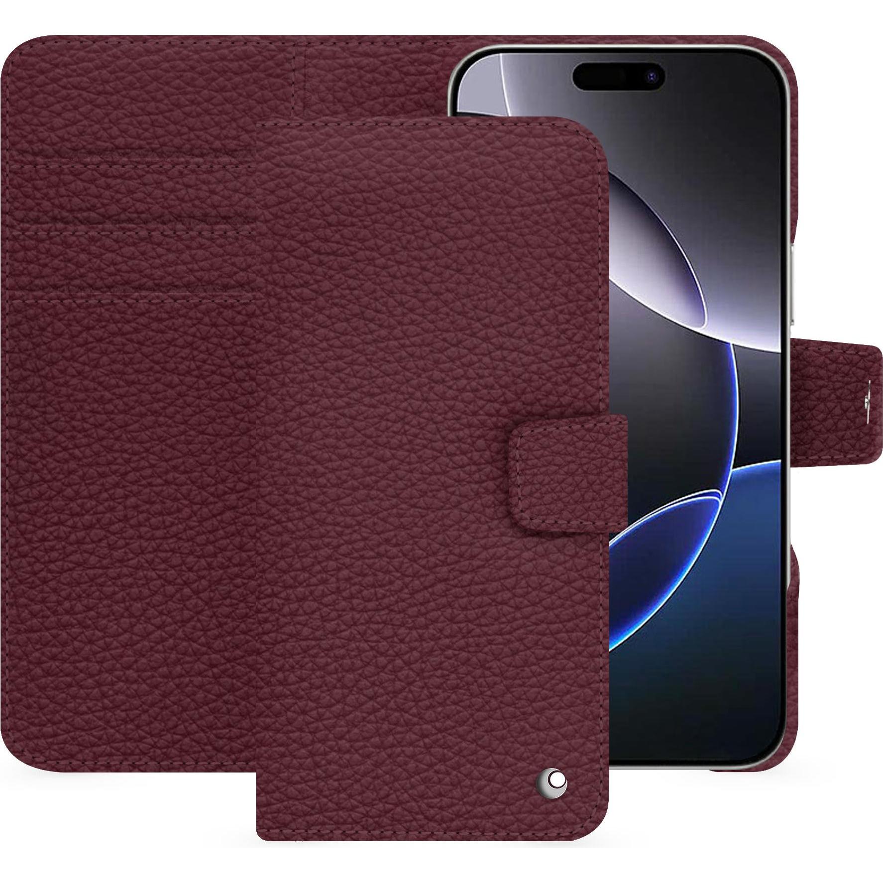 Noreve Lederschutzhülle Apple iPhone 16 Pro Max (Apple iPhone 16 Pro Max), Smartphone Hülle, Violett