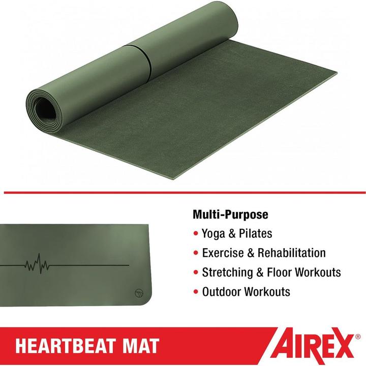 Produktbild Airex Gymnastikmatte Heartbeat, Olivgrün (4 mm)
