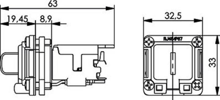 Actual product image Telegärtner RJ45 connector STX V6 flange set variant 6