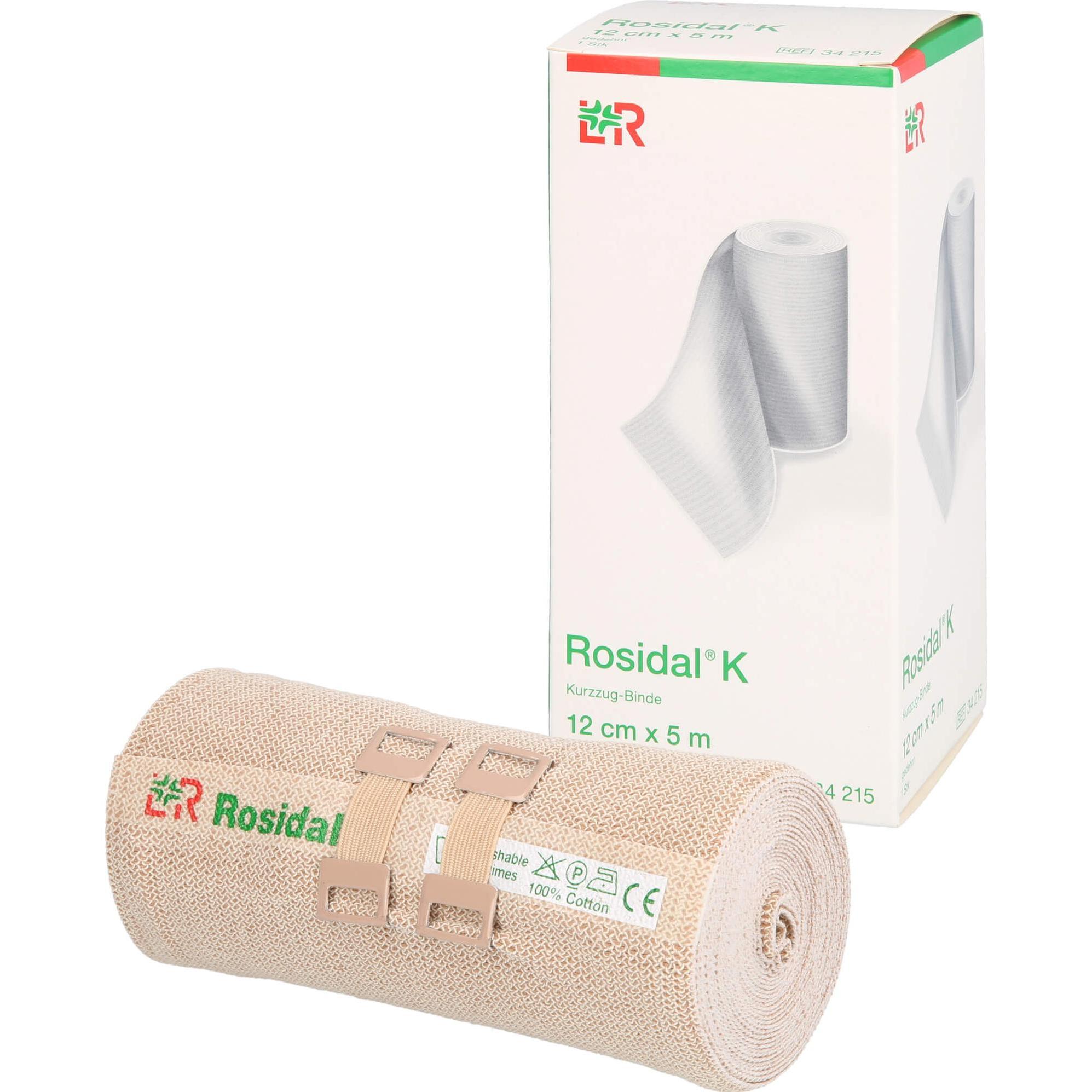 L&R, Verbandsmaterial, Rosidal K 12 cm x 5 m Kurzzug-Binde, 1 St. Binde