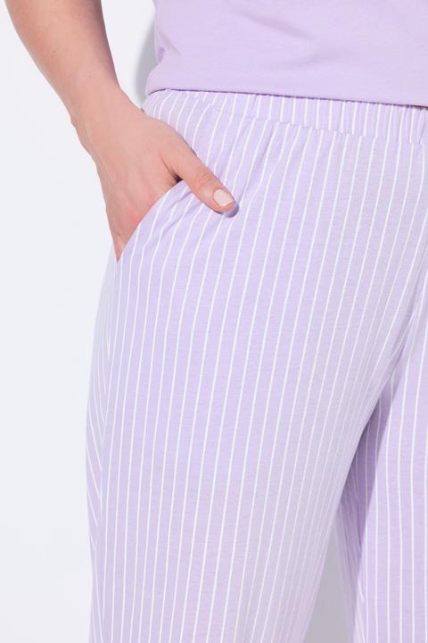 Immagine prodotto Ulla Popken Pigiama a righe con scollo a V e mezze maniche (42, 44)