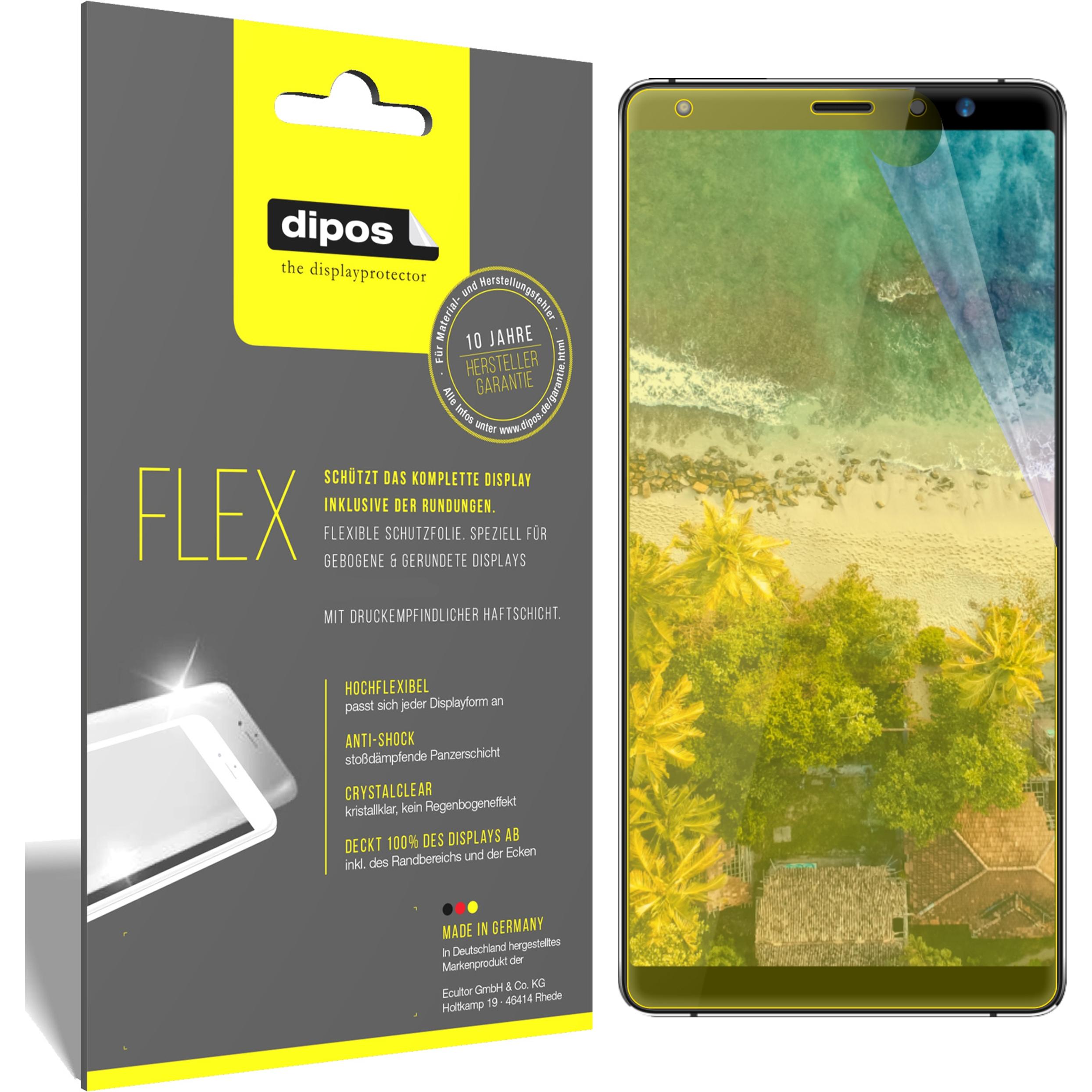 Dipos Displayschutzfolie Full-Cover 3D (2 Stück, Highscreen Power Five Max 2), Smartphone Schutzfolie, Transparent