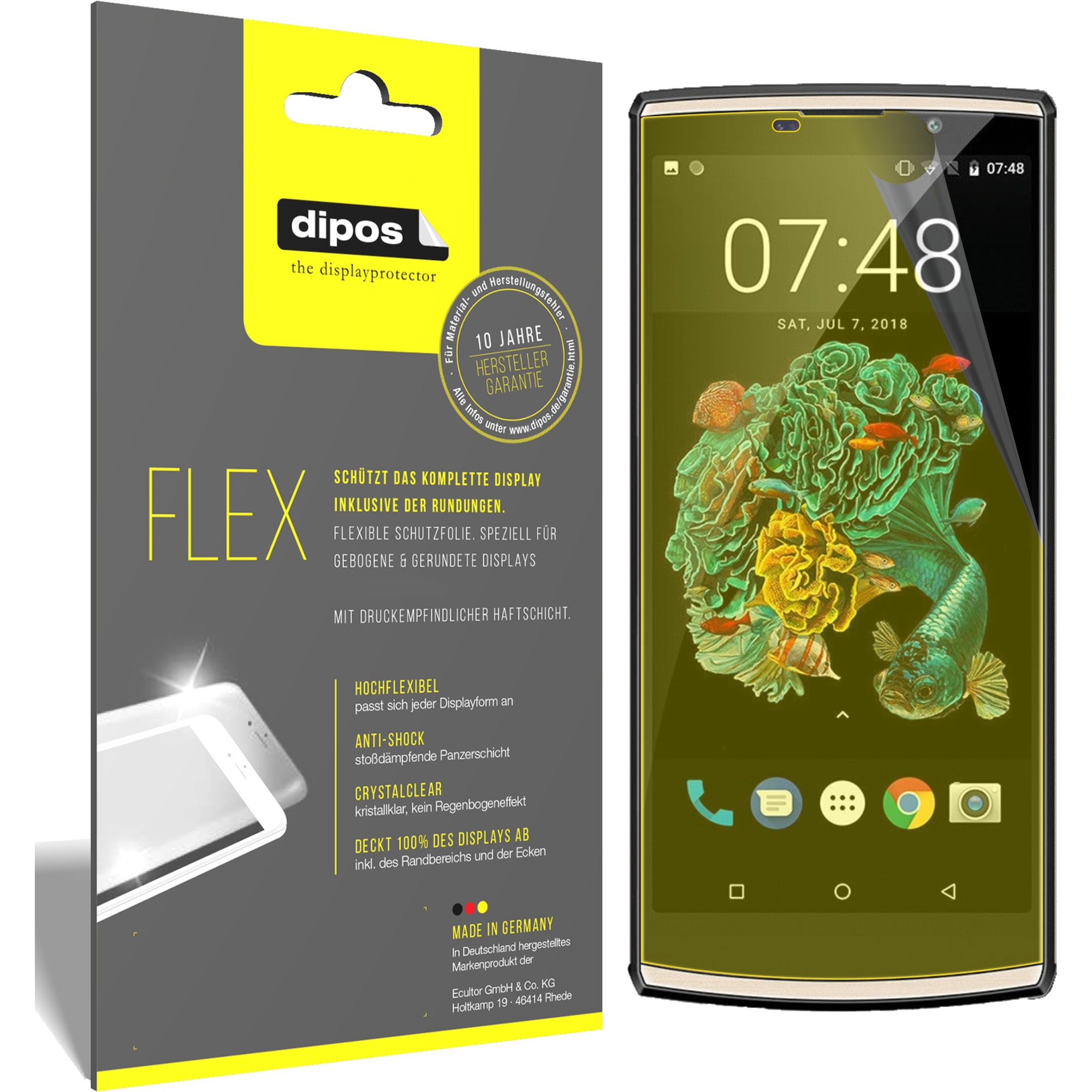 Dipos Displayschutzfolie Full-Cover 3D (3 Stück, LG K7), Smartphone Schutzfolie, Transparent