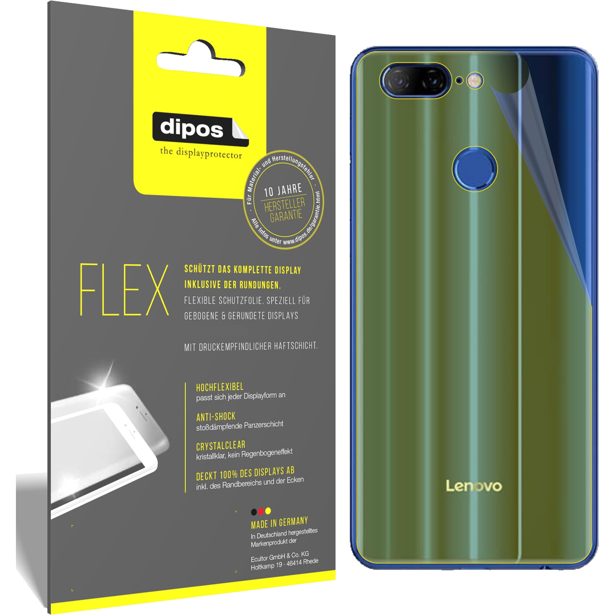 Dipos Displayschutzfolie Full-Cover 3D (2 Stück, LG K9), Smartphone Schutzfolie, Transparent