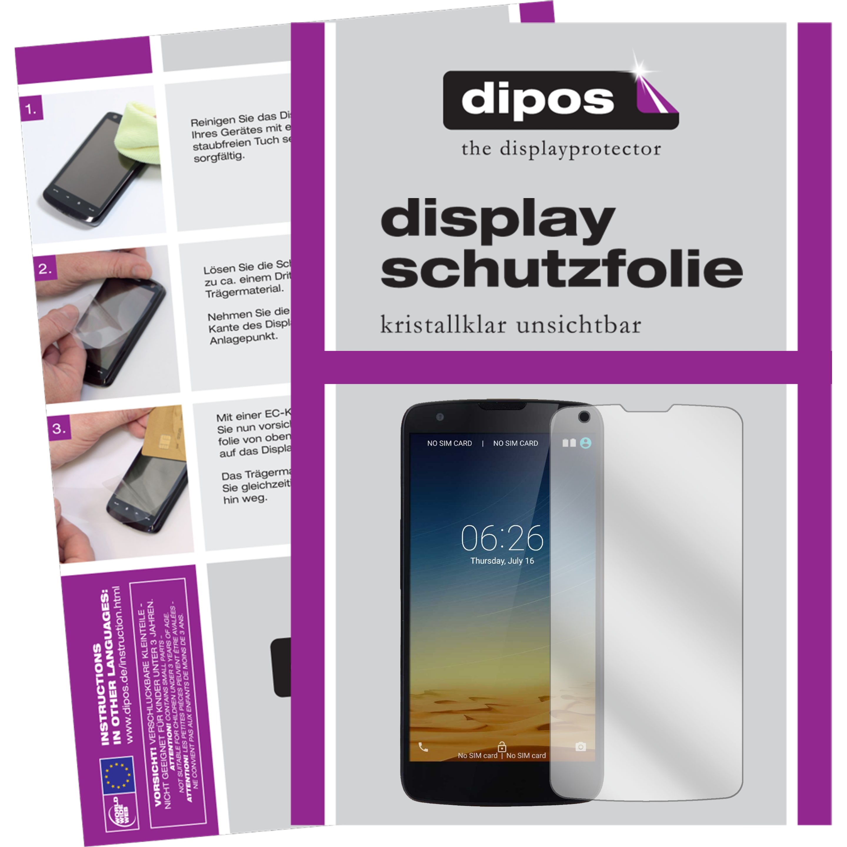 Dipos Displayschutzfolie Crystalclear (1 Stück, Innos D6000), Smartphone Schutzfolie, Transparent