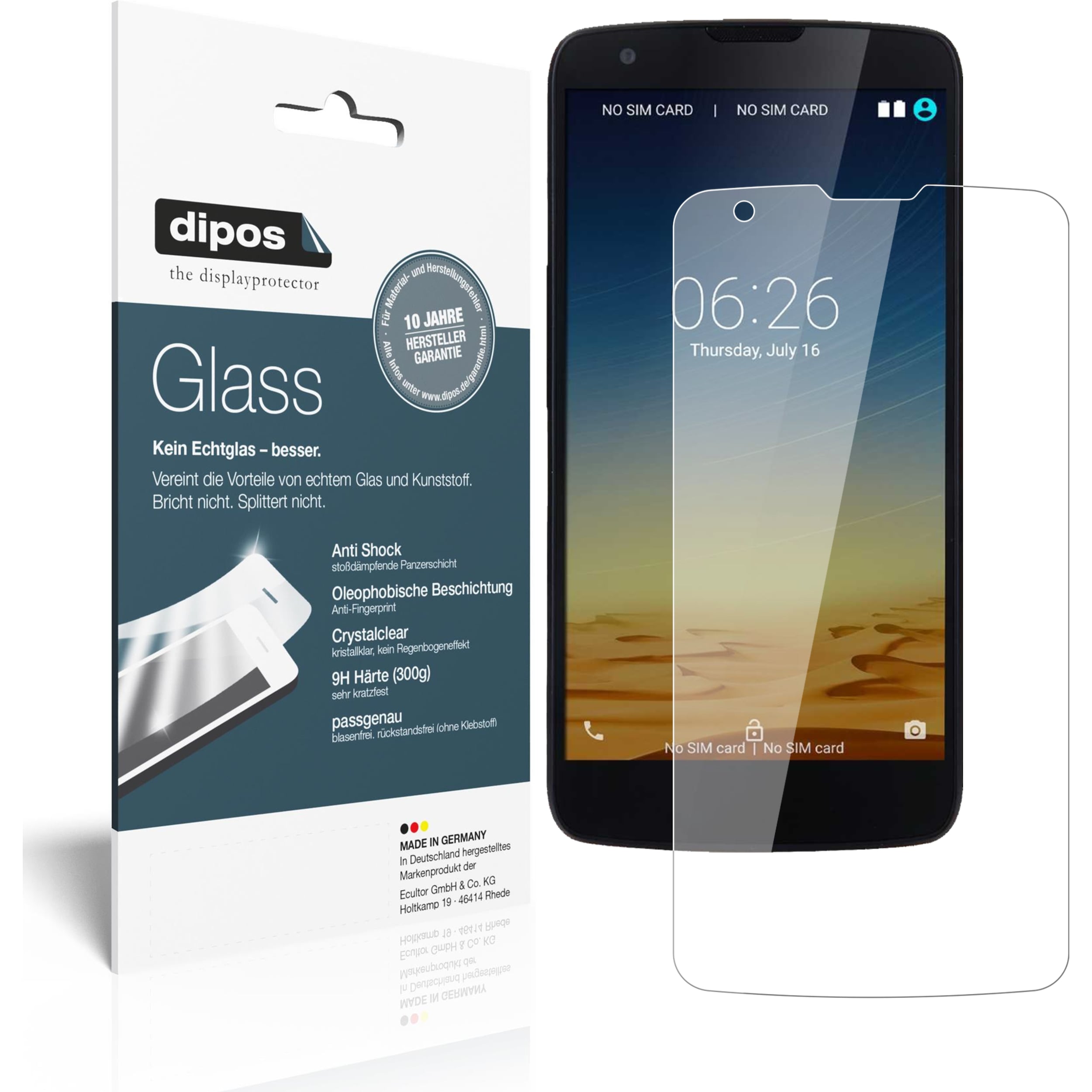 Dipos Displayschutz Anti-Shock (1 Stück, Innos D6000), Smartphone Schutzfolie, Transparent