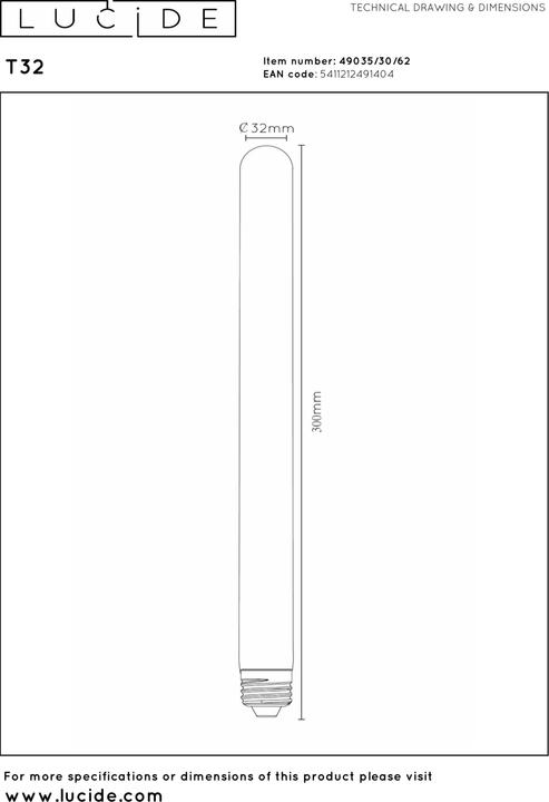 Produktbild Lucide E27 (E27, 5 W, 380 lm, 1 x, G)