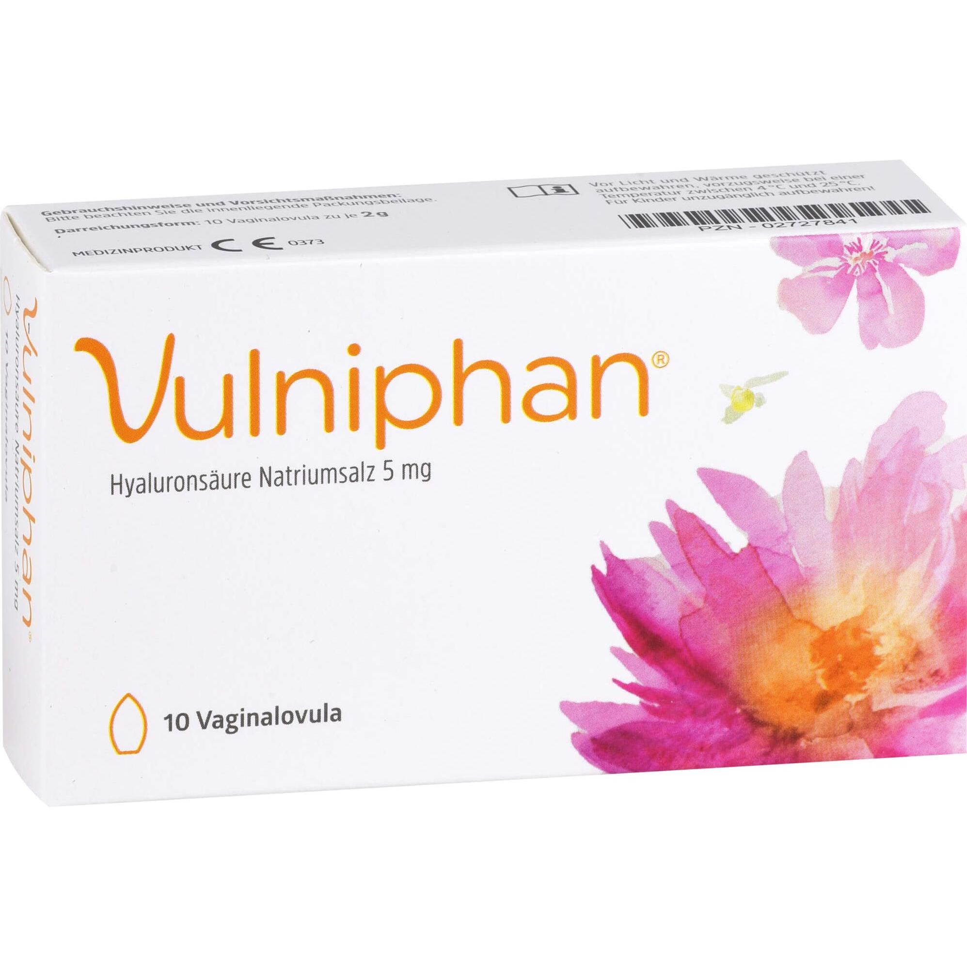 Thumbnail - Vulniphan, Intimpflege, Vaginalovula bei Atrophie und Dystrophie der Vaginalschleimhaut, 10 St. Zäpfchen (Intimwaschloti...