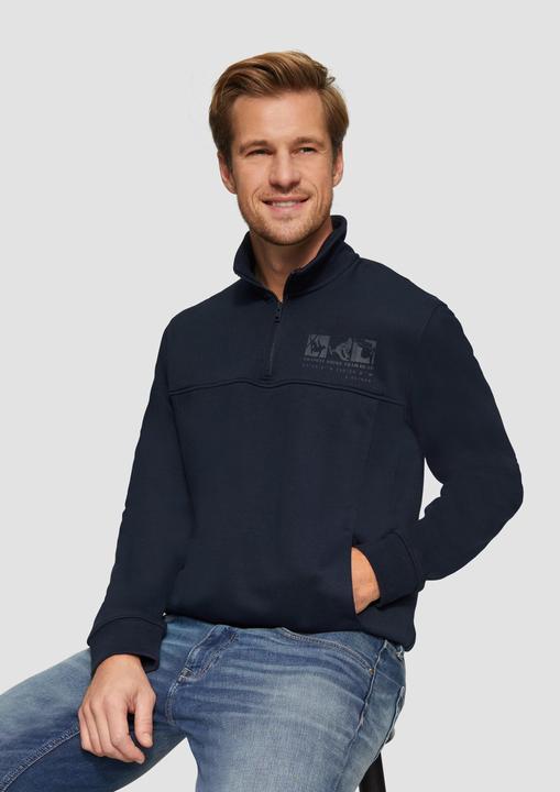 Image du produit S.Oliver Sweatshirt Sweatshirt mit Troyer-Kragen und seitlichen Eingrifftaschen (S)