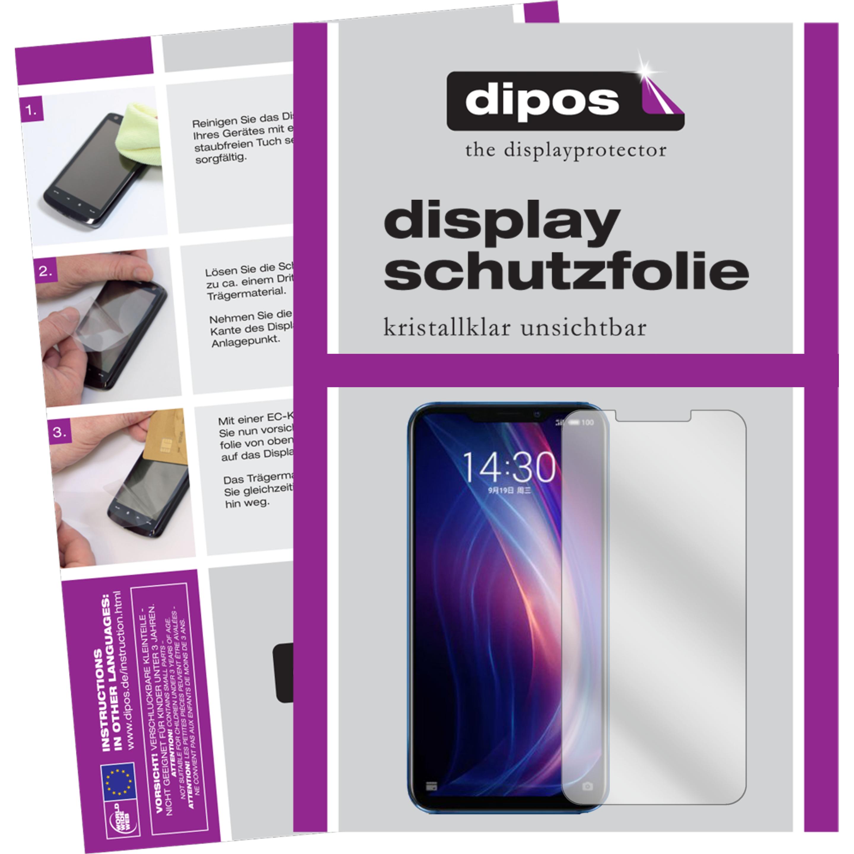 Dipos Displayschutzfolie Crystalclear (2 Stück, Meizu X8), Smartphone Schutzfolie, Transparent
