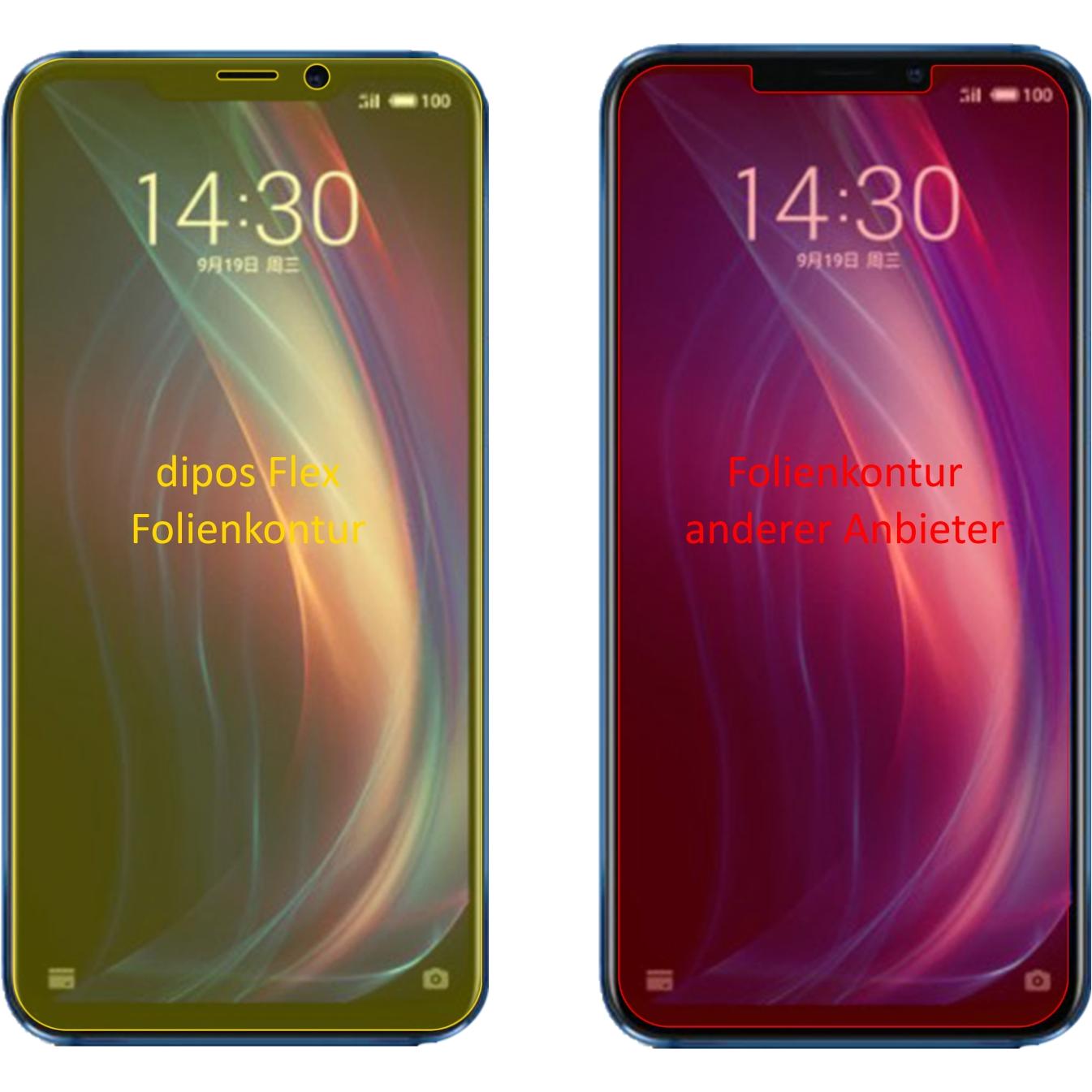 Thumbnail - Dipos Displayschutzfolie Full-Cover 3D (2 Stück, Meizu X8), Smartphone Schutzfolie, Transparent