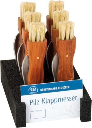 Produktbild Bürstenhaus Redecker Champignon Klappmesser Display mit 6 Stück (7 cm)