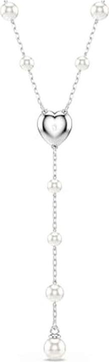 Produktbild Swarovski x Ariana Grande Y Halskette Kristallperle Verschiedene Schliffe Herz Weiss Rhodiniert (Swarovski Metall)