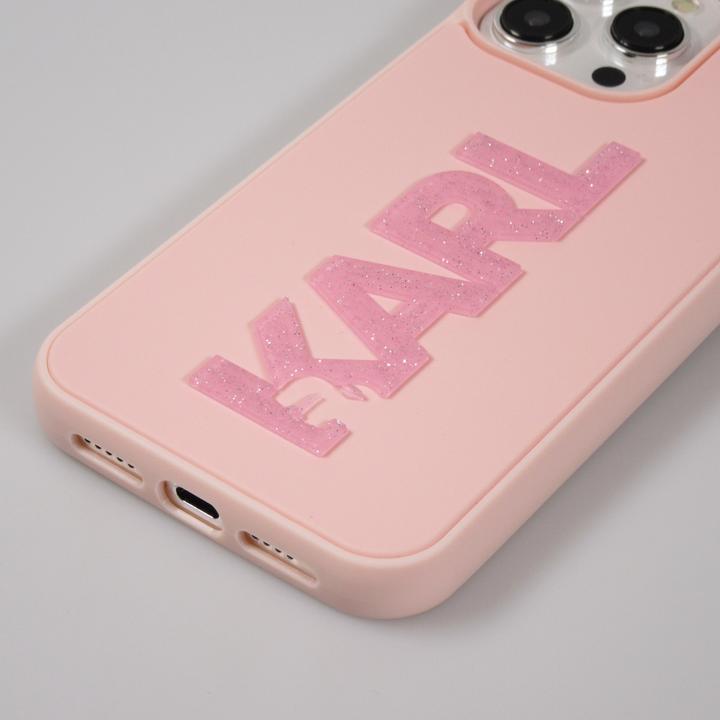 Actual product image Karl Lagerfeld KLHCP15X3DMBKCP iPhone 15 Pro Max 6.7" różowy/pink hardcase 3D Rubber Glitter Logo (Apple iPhone 15 Pro Max)