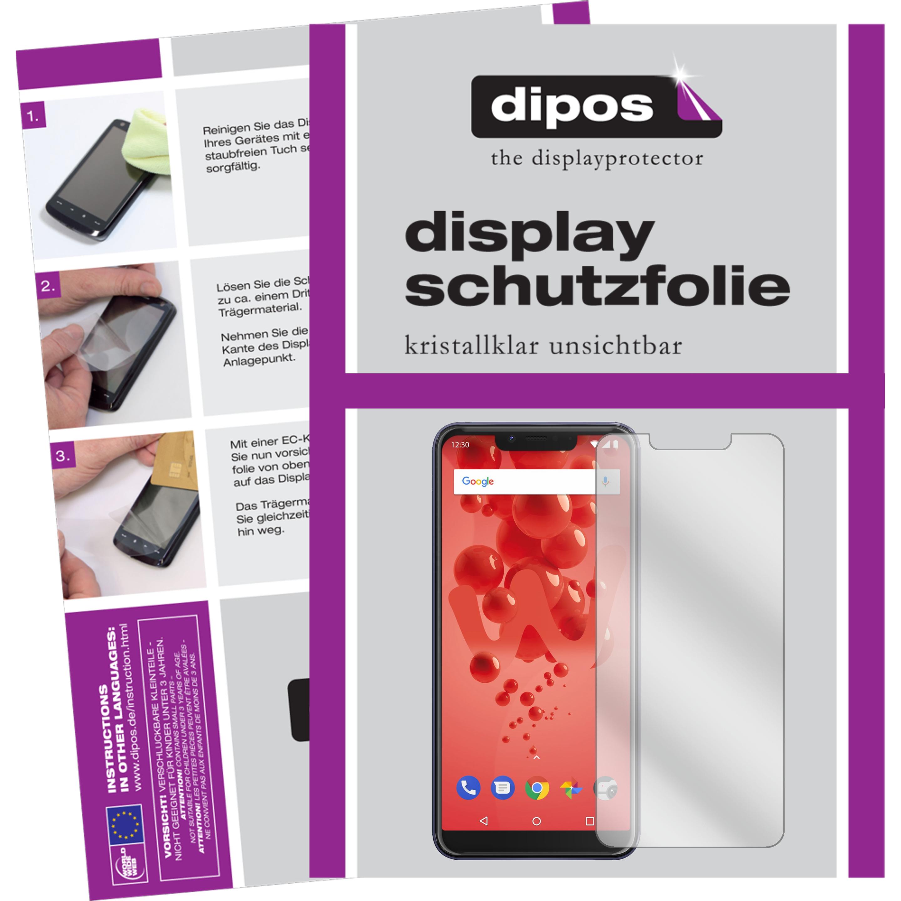 Dipos Displayschutzfolie Crystalclear (1 Stück, Wiko View 2 Plus), Smartphone Schutzfolie, Transparent