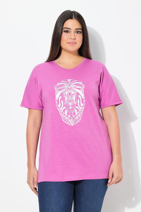 Produktbild Ulla Popken T-Shirt, Tiermotiv, Oversized, V-Ausschnitt, Halbarm (50, 52)