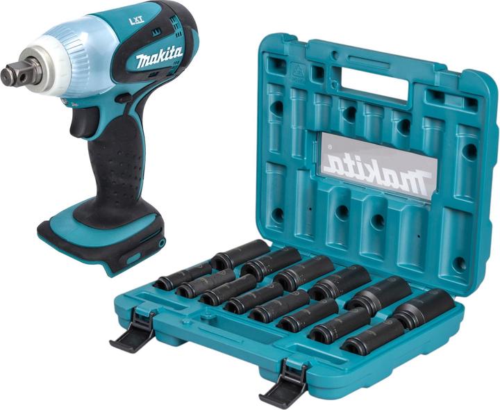 Actual product image Makita DTW 251 Z Akku Schlagschrauber 18 V 230 Nm 1/2" + Steckschlüssel Set 14 tlg. - ohne Akku (Rechargeable battery operated)