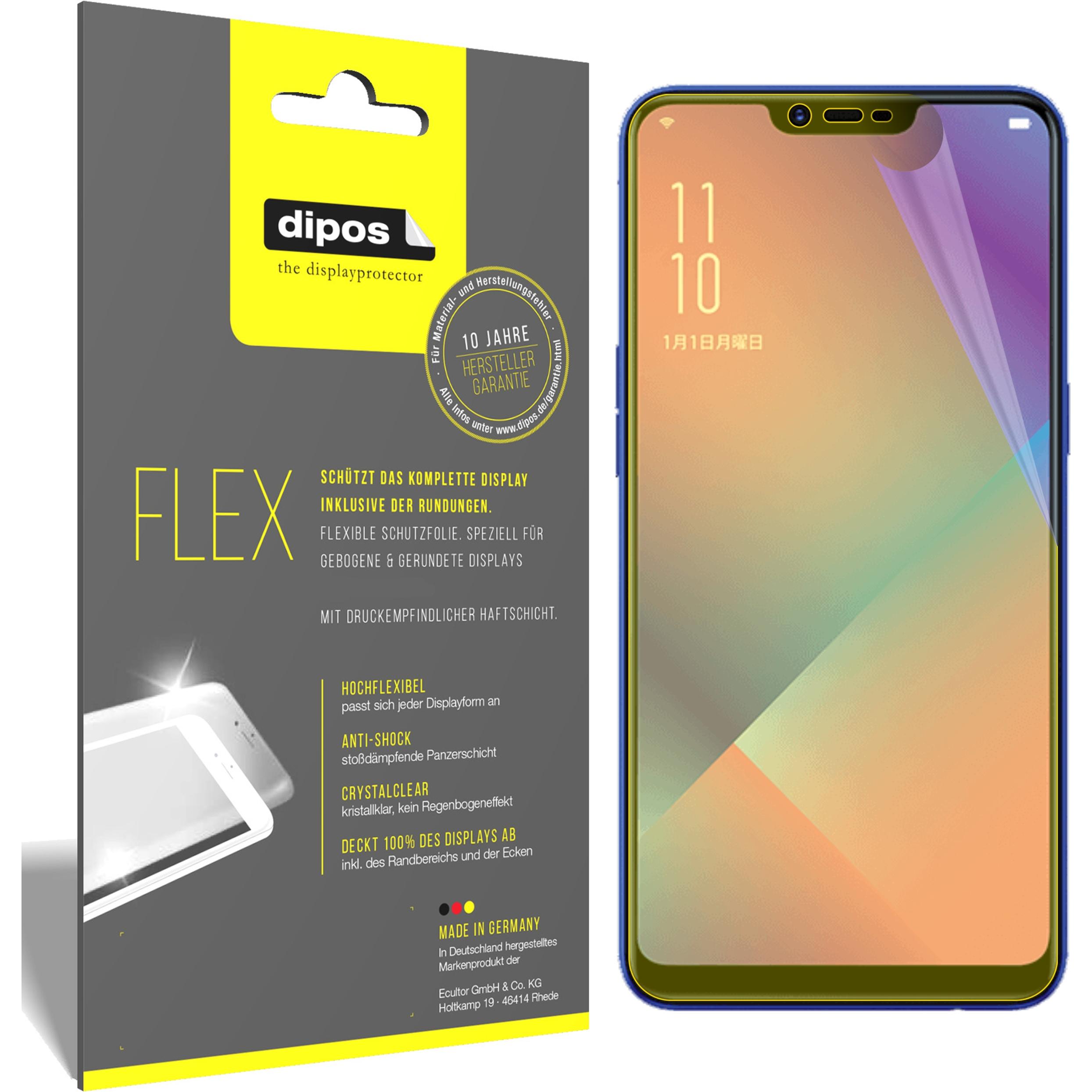 Dipos Displayschutzfolie Full-Cover 3D (2 Stück, Oppo R15 Neo), Smartphone Schutzfolie, Transparent