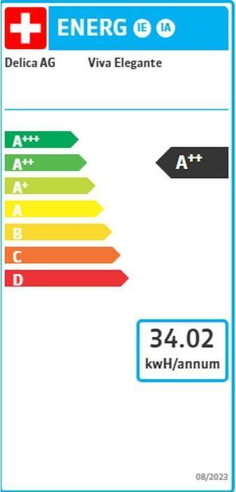 Energy Label Delizio Kapselmaschine Viva Elegante Black Chrome, Kaffeeart (Delizio)