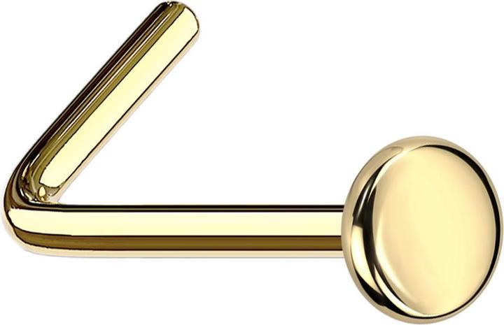 Immagine prodotto Star Piercing Perno nasale angolato placcato oro con placca (Titanio, senza ottone)