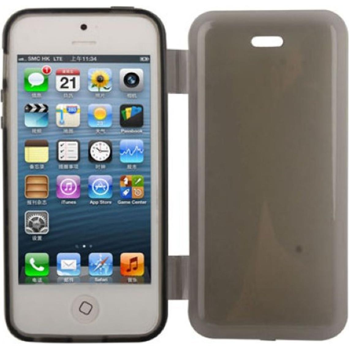 König Design Horizontal Klapphülle TPU Handyhülle für iPhone 5 & 5s (Apple iPhone 5), Smartphone Hülle, Schwarz