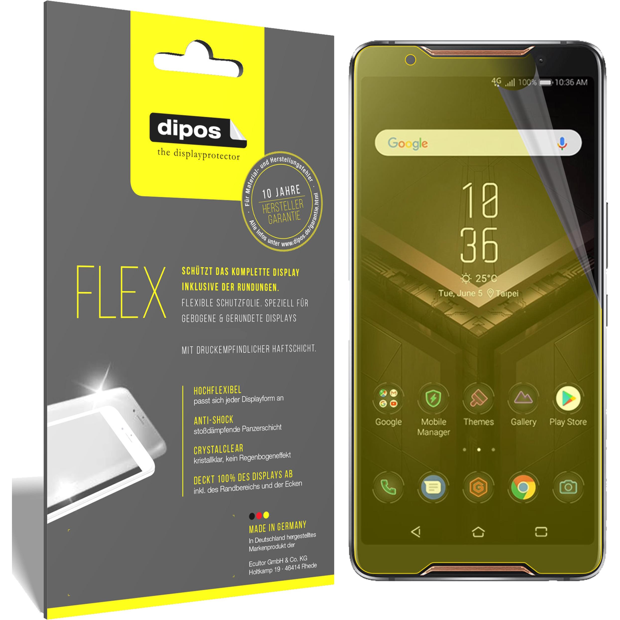Dipos Displayschutzfolie Full-Cover 3D (2 Stück, Asus ROG Phone), Smartphone Schutzfolie, Transparent