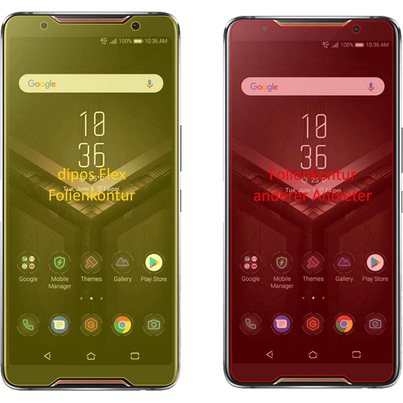 Thumbnail - Dipos Displayschutzfolie Full-Cover 3D (2 Stück, Asus ROG Phone), Smartphone Schutzfolie, Transparent