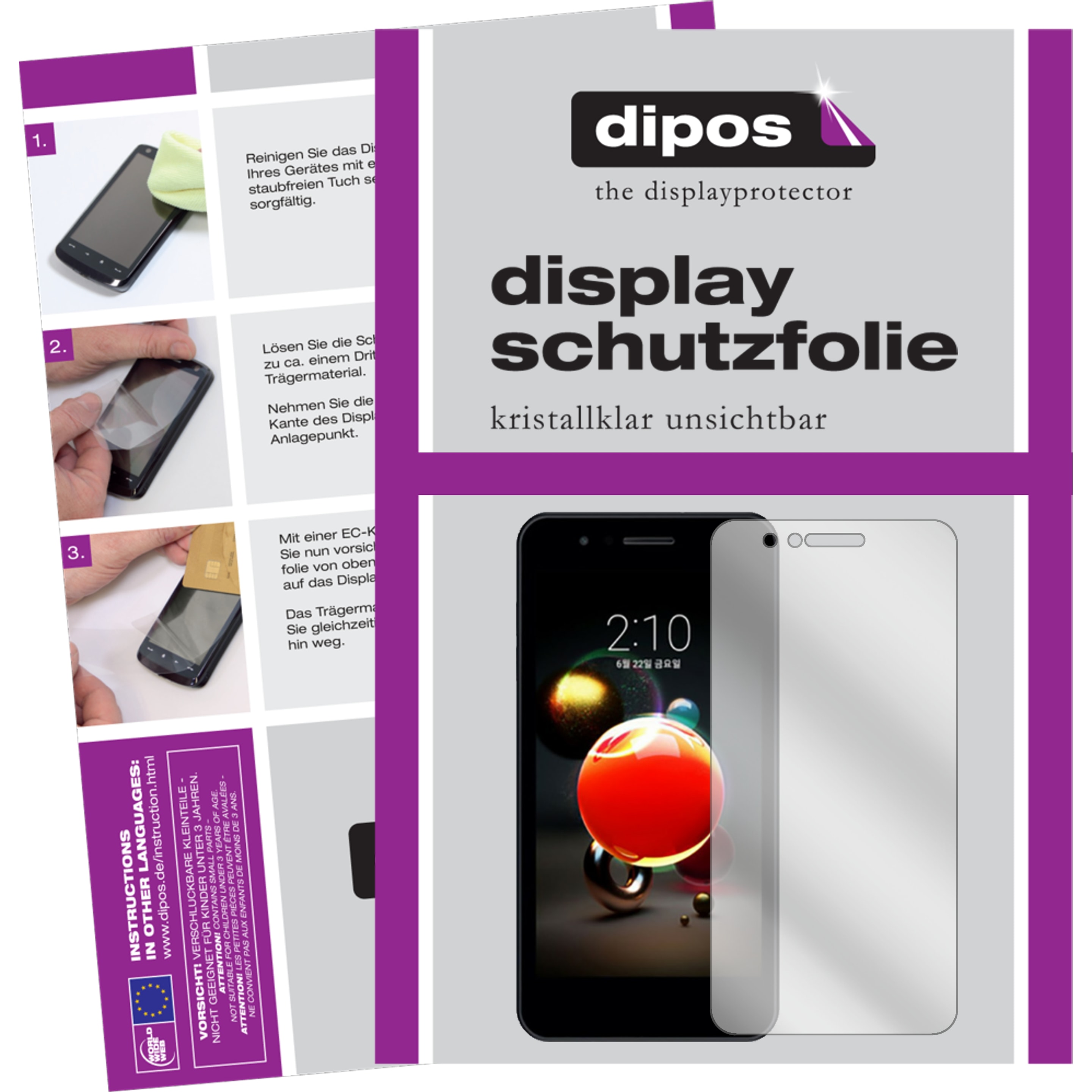 Dipos Displayschutzfolie Crystalclear (5 Stück, LG X2), Smartphone Schutzfolie, Transparent