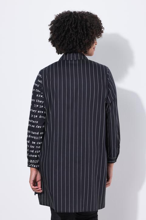 Produktbild Angel of Style Long-Hemdbluse, oversized, Schriftmuster/Streifen (50)