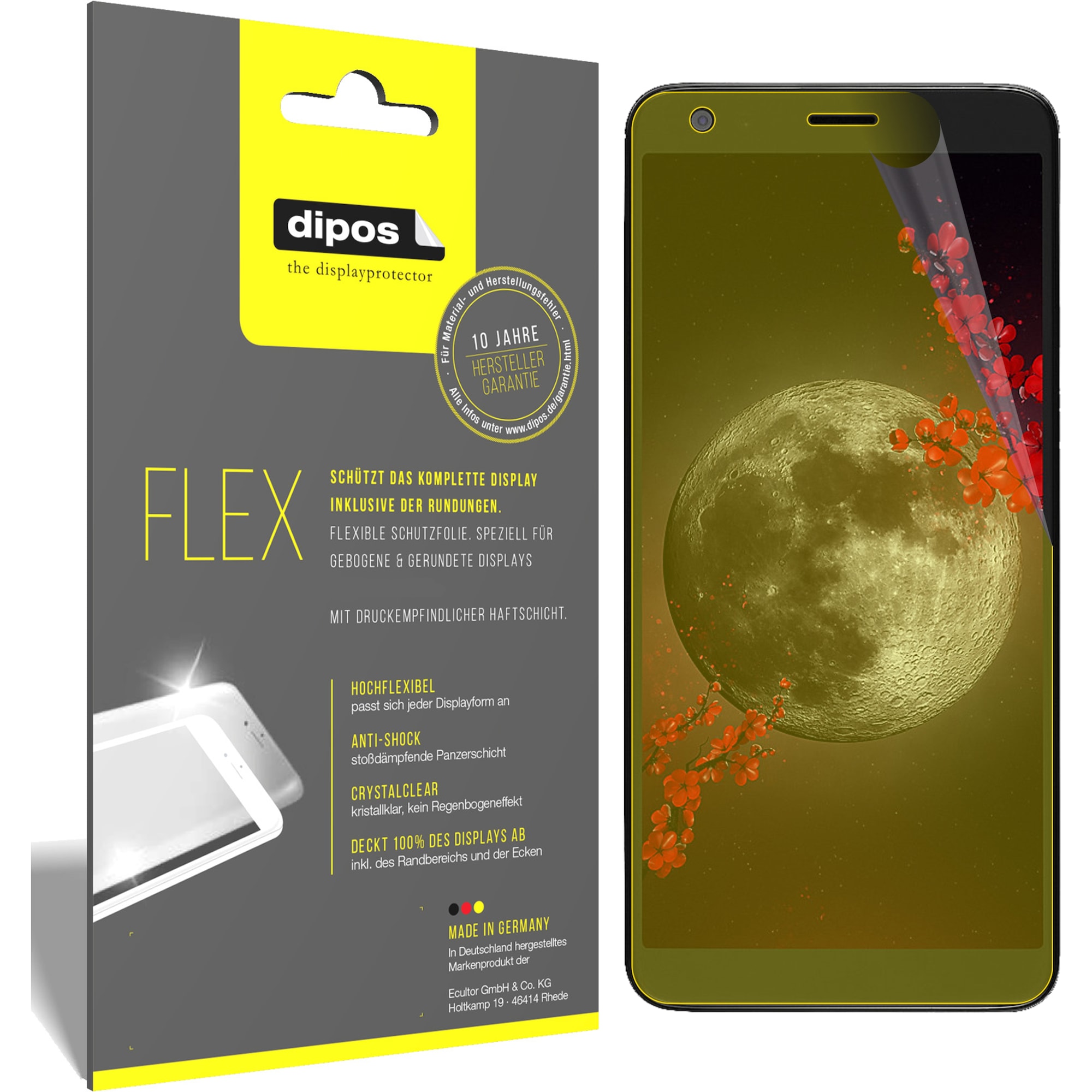 Dipos Displayschutzfolie Full-Cover 3D (2 Stück, Sharp B10), Smartphone Schutzfolie, Transparent