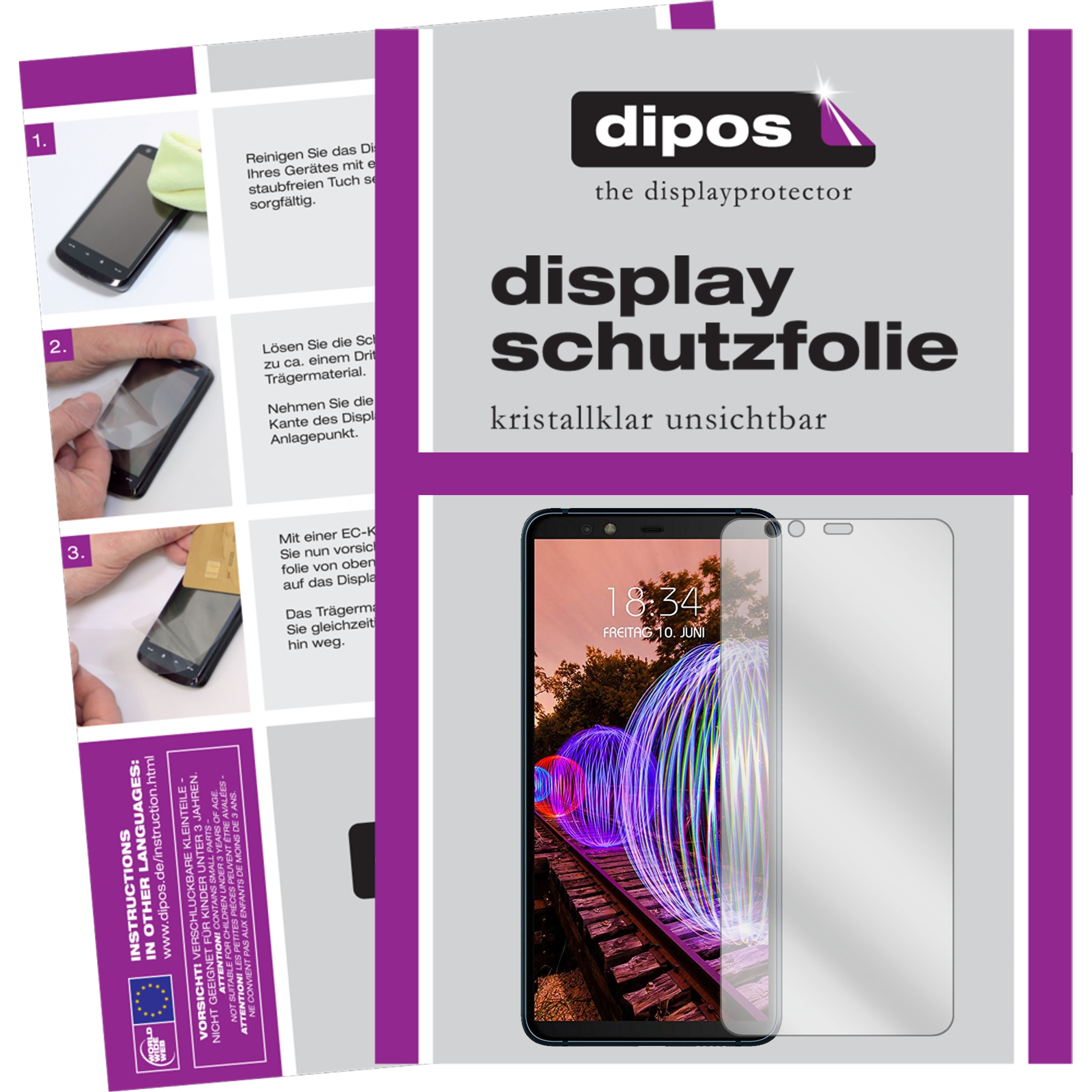 Dipos Displayschutzfolie Crystalclear (5 Stück, Cubot J20), Smartphone Schutzfolie, Transparent