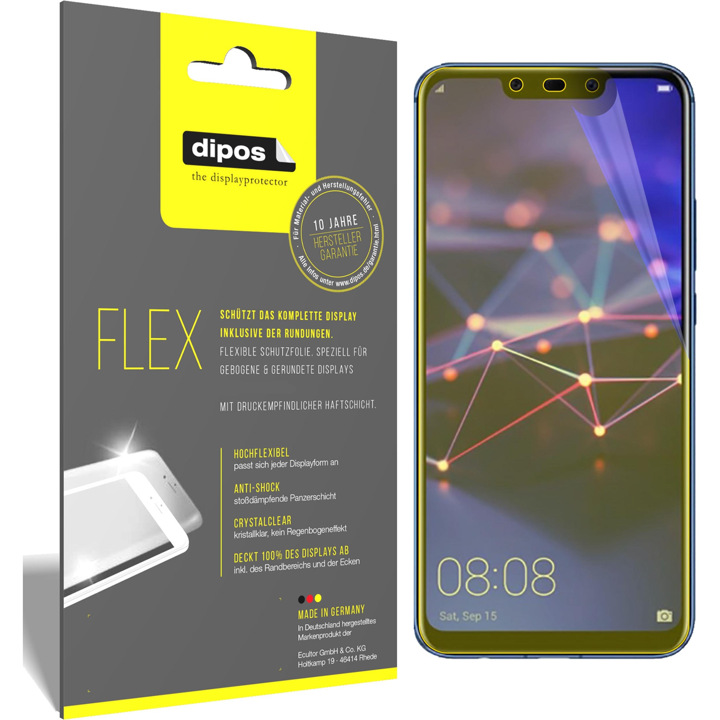 Dipos Displayschutzfolie Full-Cover 3D (3 Stück, Huawei Mate 20 Lite), Smartphone Schutzfolie, Transparent
