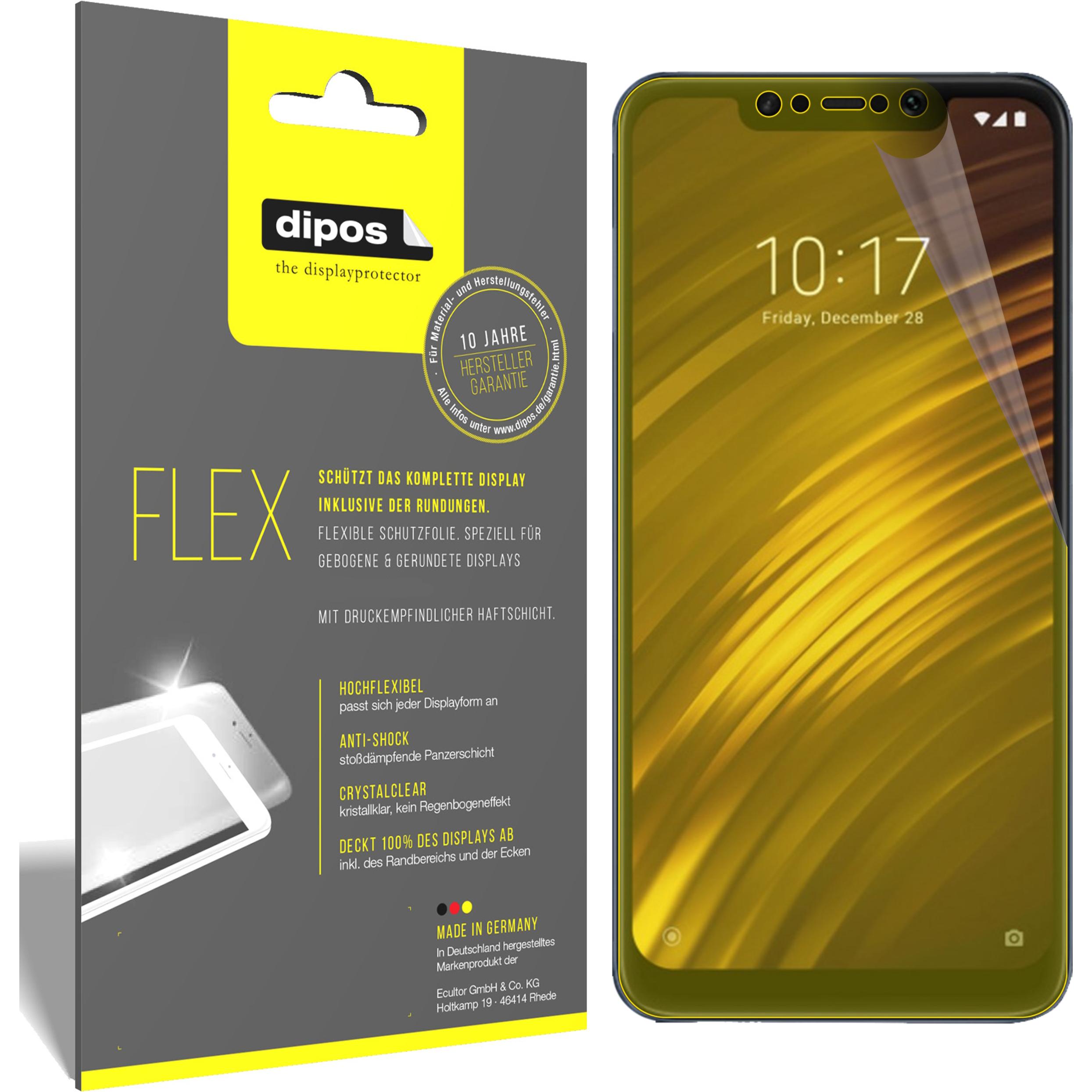 Dipos Displayschutzfolie Full-Cover 3D (2 Stück, Xiaomi Pocophone F1), Smartphone Schutzfolie, Transparent