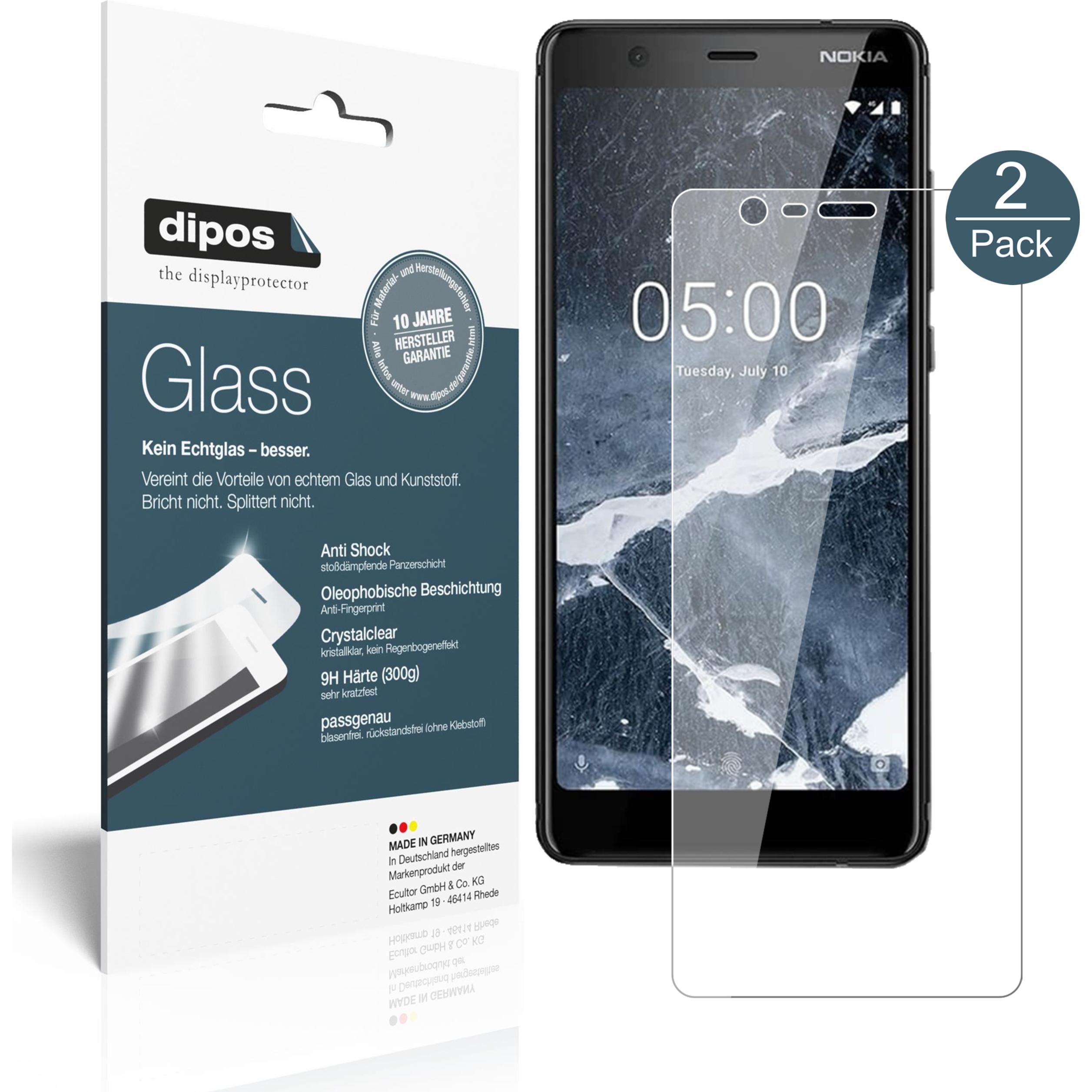 Dipos Displayschutz Anti-Shock (1 Stück, Nokia 5.1), Smartphone Schutzfolie, Transparent
