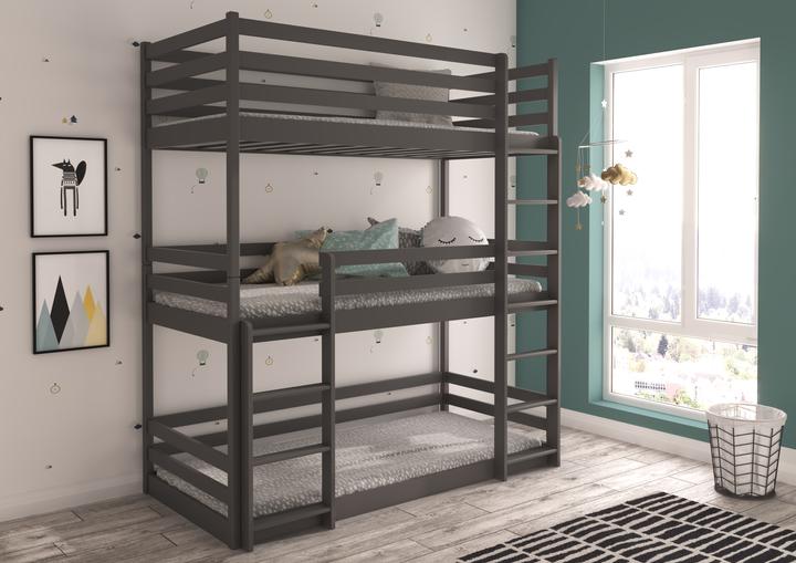 Actual product image ADRK Furniture Triple bunk bed TEDRO 200x90 (90 x 200 cm)