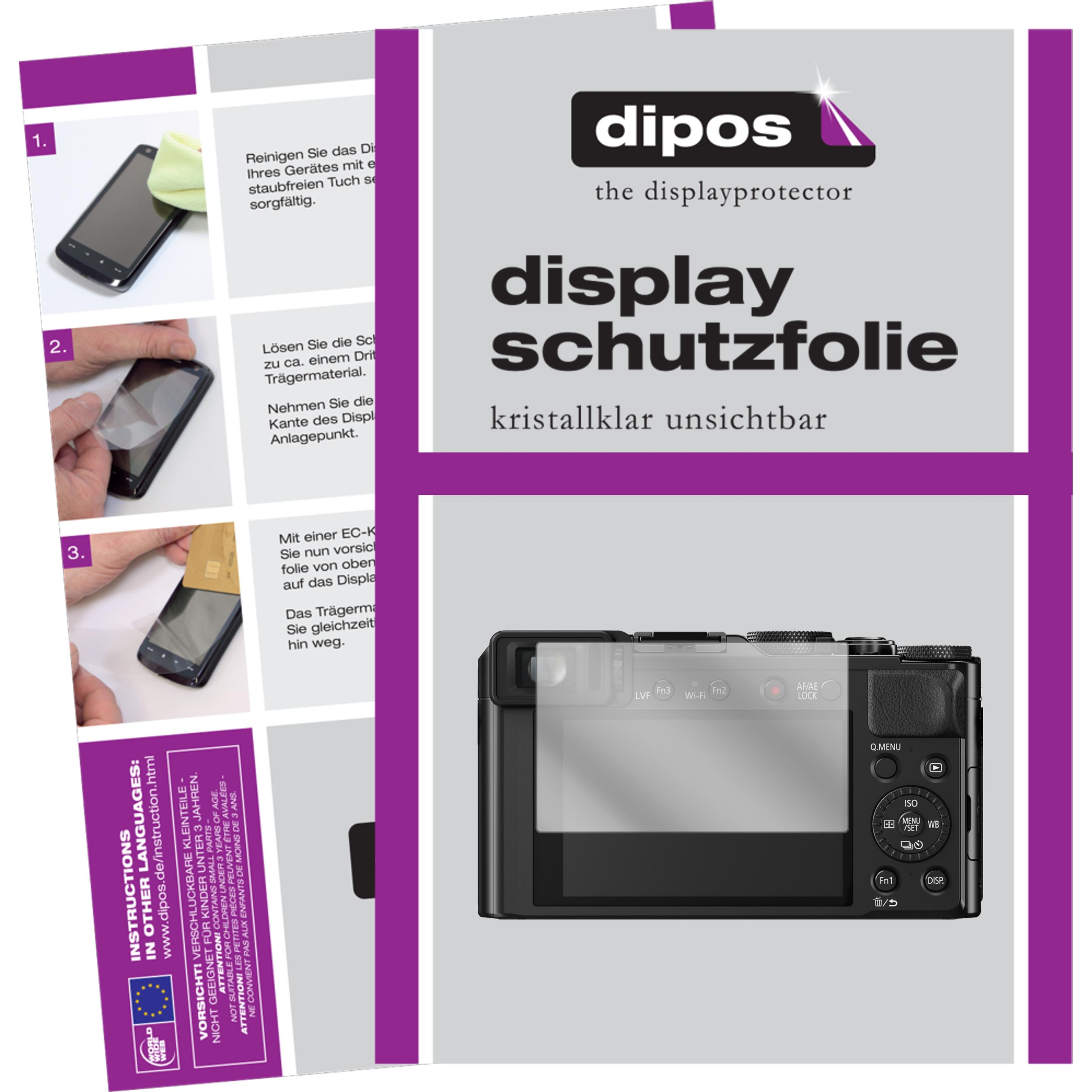 Dipos Displayschutzfolie Crystalclear (Displayschutz, Panasonic Lumix DC-LX100 II), Kameraschutz, Transparent