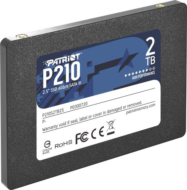Produktbild Patriot SSD||P210|2TB|SATA 3.0|Schreibgeschwindigkeit 430 MByte (2000 GB, 2.5")