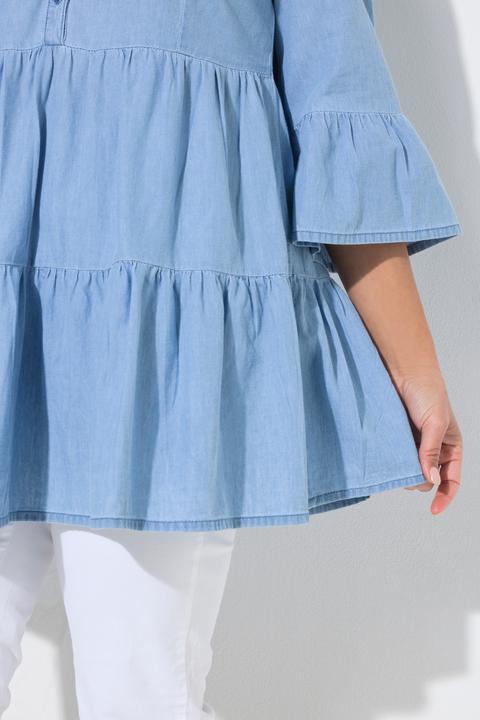 Immagine prodotto Angel of Style Bluse, A-Linie, softe Jeansoptik, Volants (48)