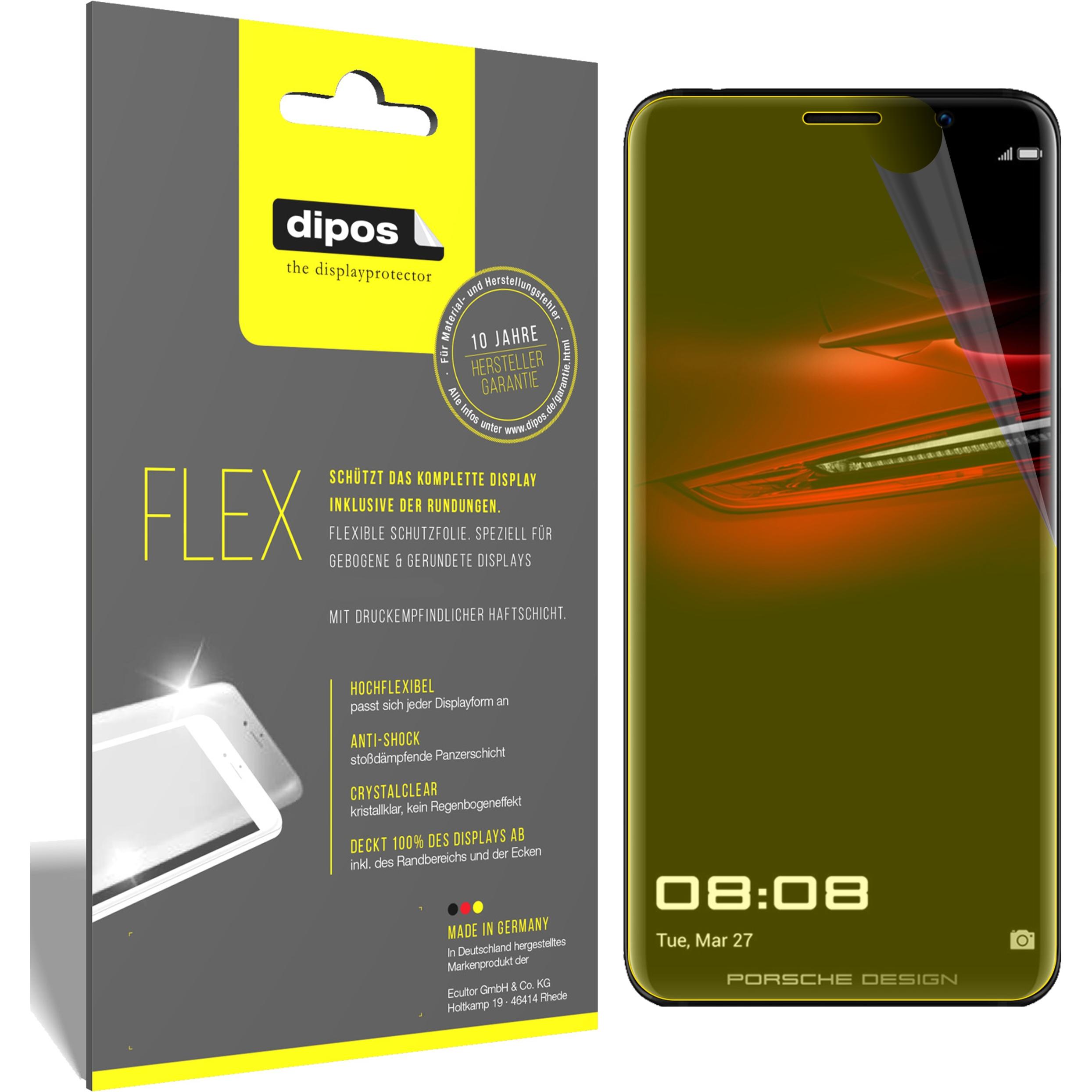 Dipos Displayschutzfolie Full-Cover 3D (2 Stück, Huawei Mate RS Porsche Design), Smartphone Schutzfolie, Transparent