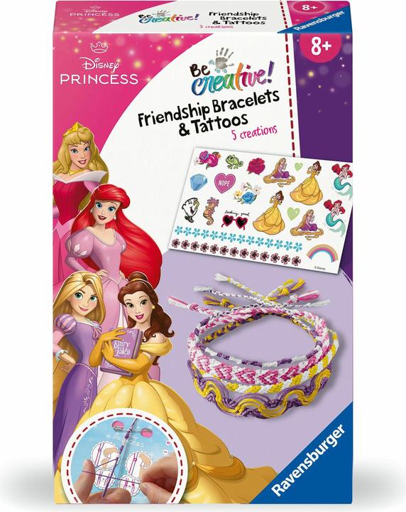 Ravensburger BeCreative 23963 Knutselset vriendschapsarmbandjes & tattoos Disney prinsessen, DIY
