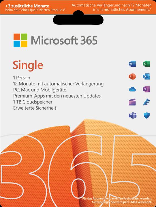 Produktbild Microsoft 365 Single Extra Time (1 User, 1 Geräte/User, 15 Monate)