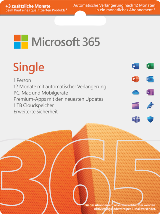Microsoft 365 Single Extra Time (1 User, 1 Geräte/User, 15 Monate)