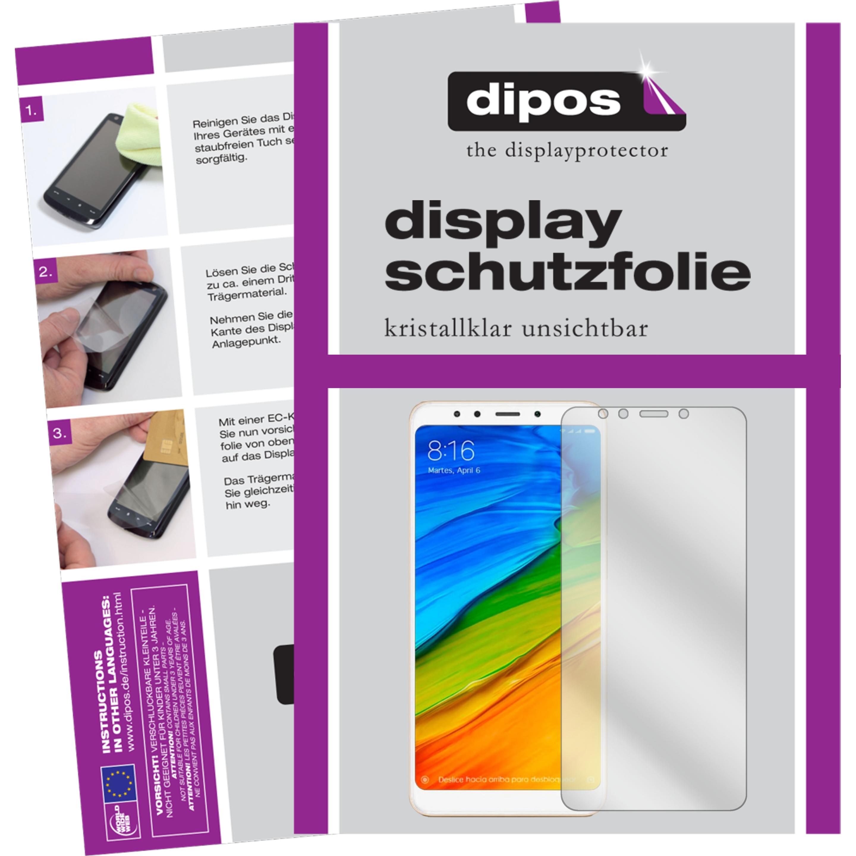 Dipos Displayschutzfolie Crystalclear (1 Stück, Xiaomi Redmi 5 Plus), Smartphone Schutzfolie, Transparent