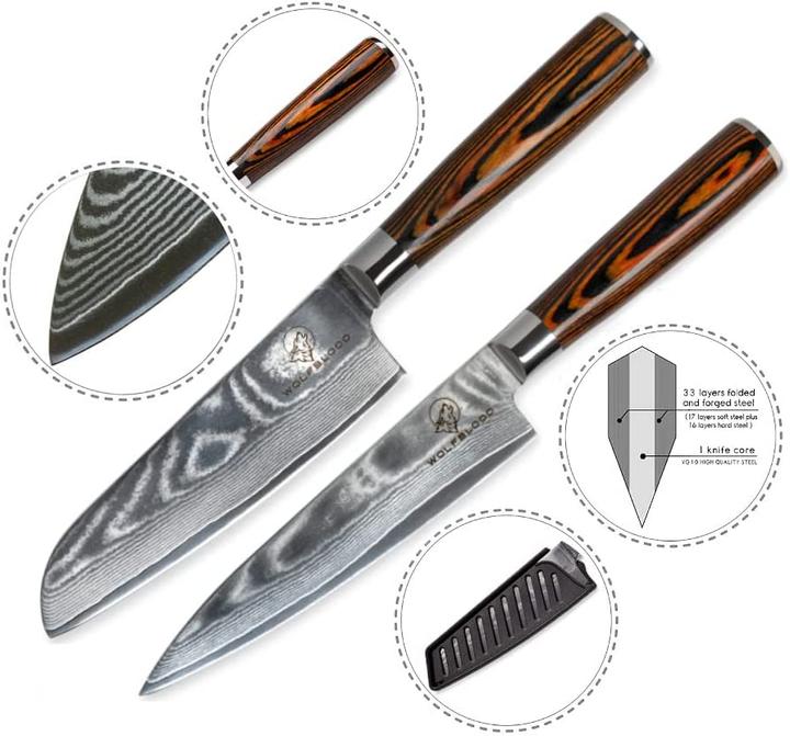 Immagine prodotto Wolfblood Set di coltelli Damasco (13 cm)