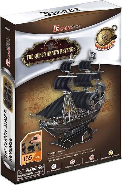 Actual product image Cubicfun Puzzle 3D Pirate and ship Queen Anne (155 pieces)