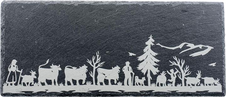 Kadastar Alpaufzug Familie Schieferplatte 33 x 14 cm